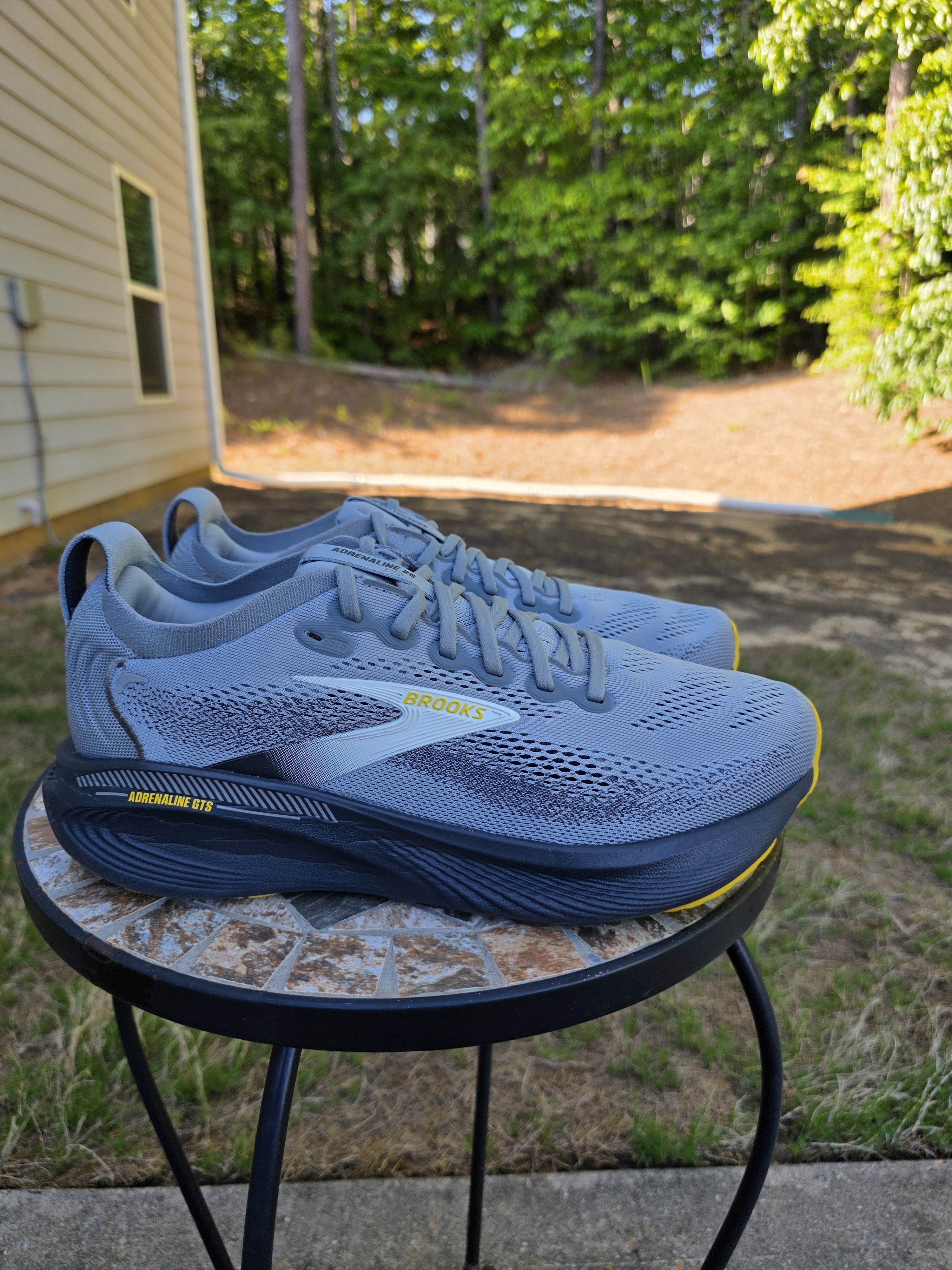 Brooks Adrenaline Gts 25 1104542e044 Grey Running Shoes Men Sz 9.5 2e Worn 2x